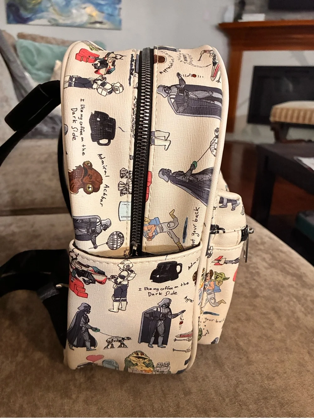 Star Wars Cream Mini Backpack with Colorful Character Print